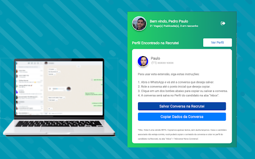 Recrutei AI Chat Scraper  from Chrome web store to be run with OffiDocs Chromium online