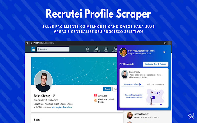 Recrutei Extension  from Chrome web store to be run with OffiDocs Chromium online