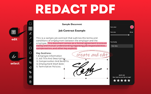 Redact PDF  from Chrome web store to be run with OffiDocs Chromium online