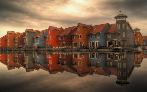 Red and green houses  from Chrome web store to be run with OffiDocs Chromium online