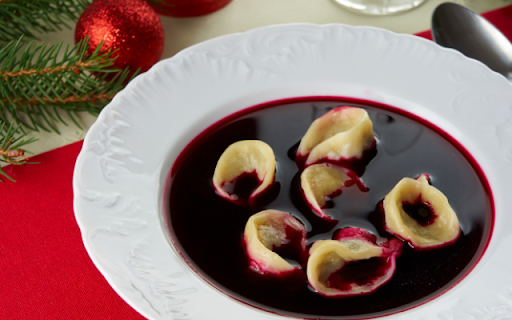 Red Borscht with Mushroom Dumplings Theme  from Chrome web store to be run with OffiDocs Chromium online