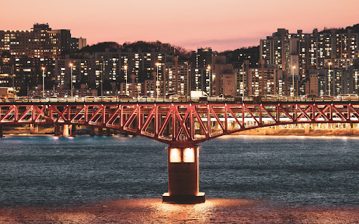 Red Bridge in the City  from Chrome web store to be run with OffiDocs Chromium online