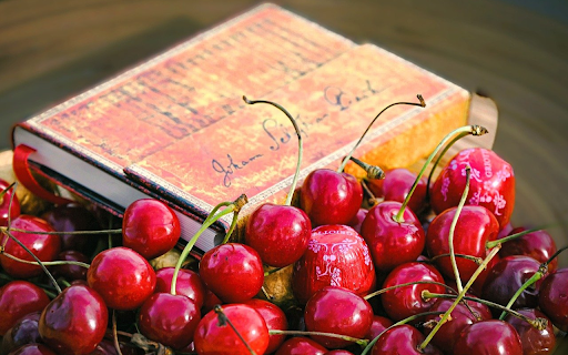 Red cherry and notebook  from Chrome web store to be run with OffiDocs Chromium online