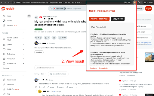 Reddit AI Insights  from Chrome web store to be run with OffiDocs Chromium online
