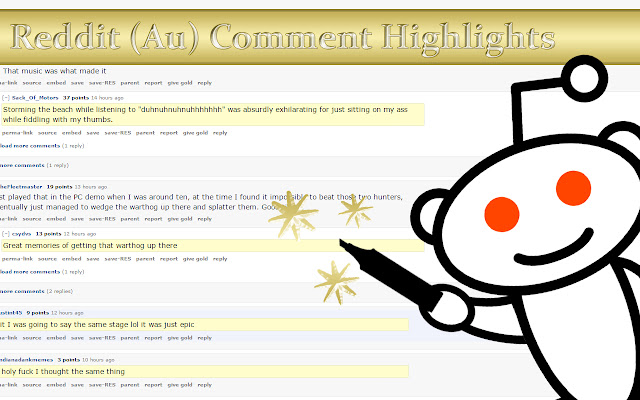 Reddit (Au) Comment Highlights  from Chrome web store to be run with OffiDocs Chromium online