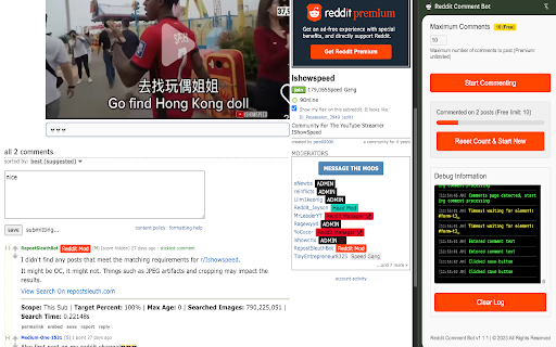 Reddit Comment Bot  from Chrome web store to be run with OffiDocs Chromium online