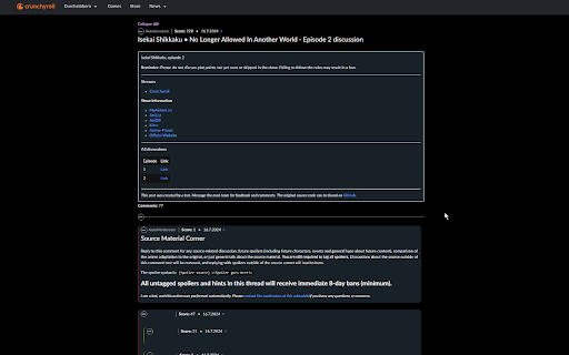 Reddit comments for anime websites  from Chrome web store to be run with OffiDocs Chromium online