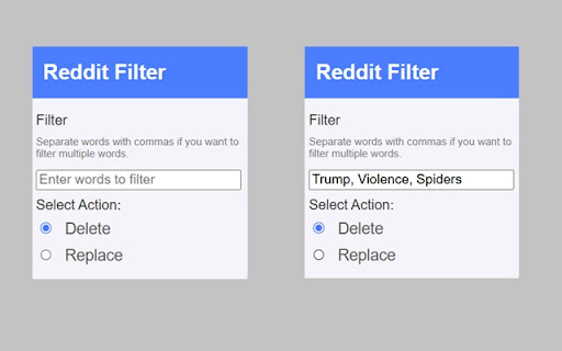 Reddit filter Extension  from Chrome web store to be run with OffiDocs Chromium online