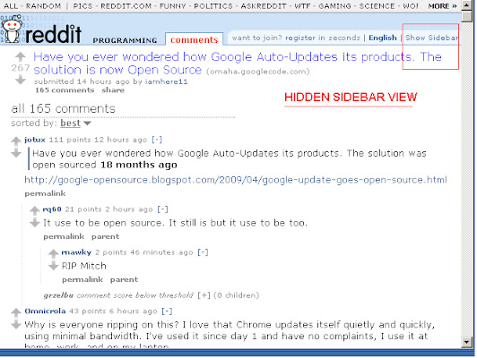 Reddit Hide Sidebar  from Chrome web store to be run with OffiDocs Chromium online