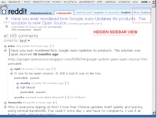 Reddit Hide Sidebar  from Chrome web store to be run with OffiDocs Chromium online