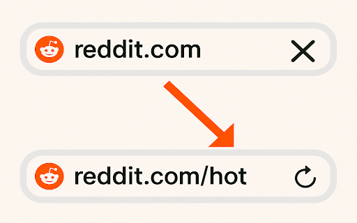 Reddit Hot as Default  from Chrome web store to be run with OffiDocs Chromium online