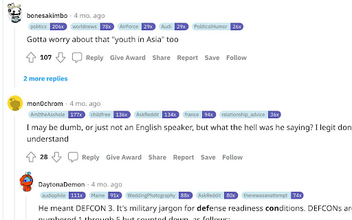 Reddit Insights  from Chrome web store to be run with OffiDocs Chromium online