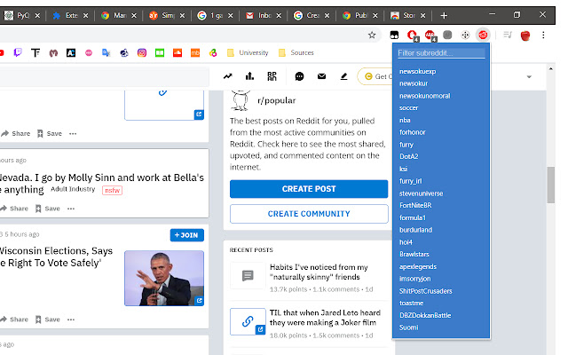 Reddit Popular Filter  from Chrome web store to be run with OffiDocs Chromium online