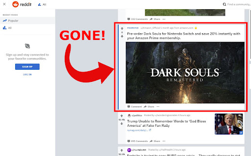Reddit Promoted Ad Blocker  from Chrome web store to be run with OffiDocs Chromium online
