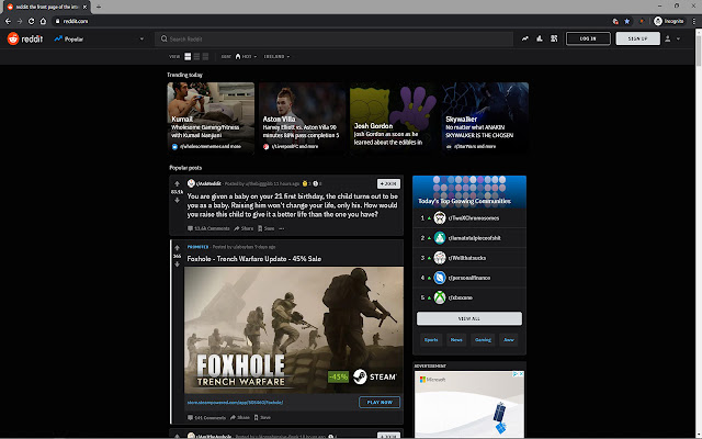 Reddit Random Button  from Chrome web store to be run with OffiDocs Chromium online