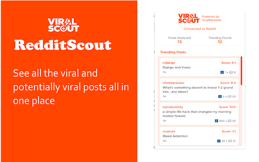 RedditScout  from Chrome web store to be run with OffiDocs Chromium online