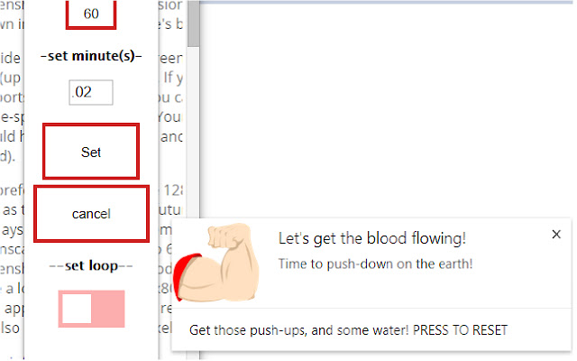 ReddupsReminds to stay healthy  from Chrome web store to be run with OffiDocs Chromium online