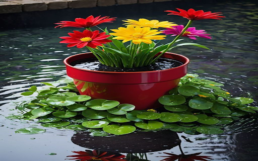 Red flower potted wallpaper  from Chrome web store to be run with OffiDocs Chromium online
