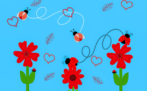 Red flowers and beetles  from Chrome web store to be run with OffiDocs Chromium online