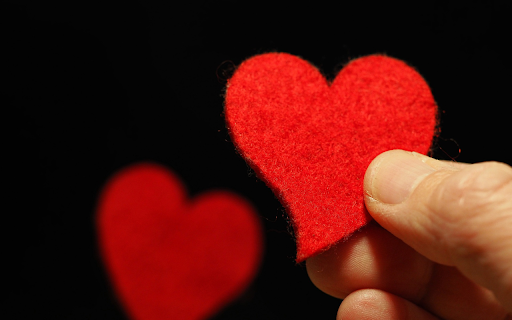 Red heart  from Chrome web store to be run with OffiDocs Chromium online
