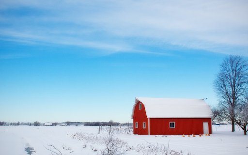 Red house in the snow  from Chrome web store to be run with OffiDocs Chromium online