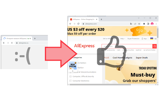 redirect ali ru  from Chrome web store to be run with OffiDocs Chromium online