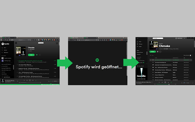 Mag-redirect para sa Spotify mula sa Chrome web store na tatakbo sa OffiDocs Chromium online