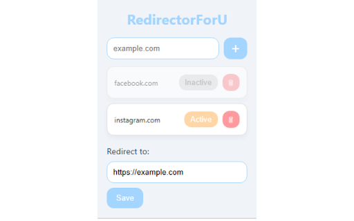 RedirectorForU  from Chrome web store to be run with OffiDocs Chromium online
