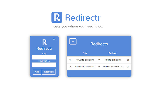 Redirectr  from Chrome web store to be run with OffiDocs Chromium online