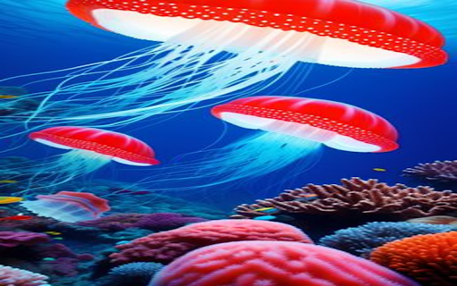 Red jellyfish wallpaper  from Chrome web store to be run with OffiDocs Chromium online