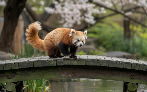 Red Panda on the Bridge  from Chrome web store to be run with OffiDocs Chromium online