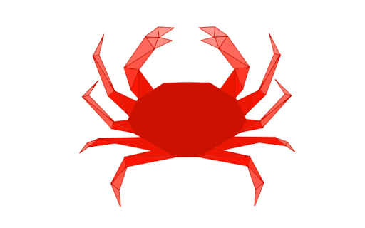 Red paper crab  from Chrome web store to be run with OffiDocs Chromium online