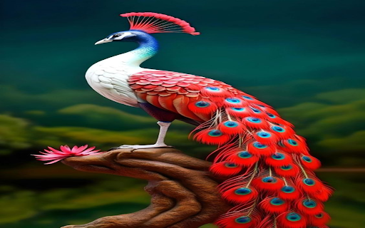 Red peacock wallpaper  from Chrome web store to be run with OffiDocs Chromium online