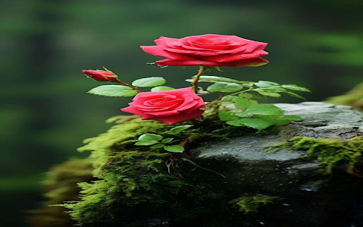Red rose live on rock wallpaper  from Chrome web store to be run with OffiDocs Chromium online