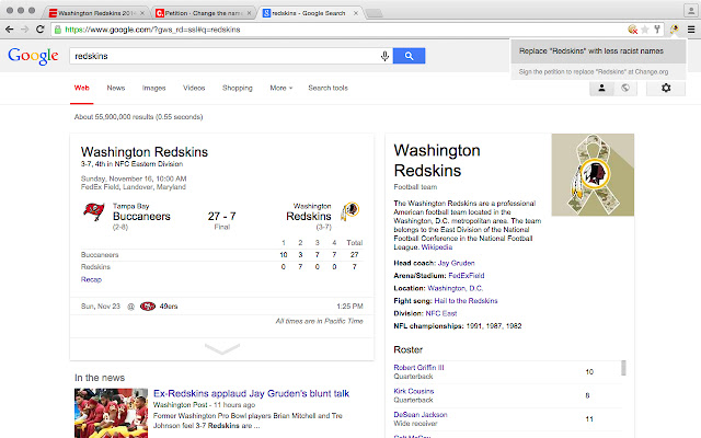 Redskins Web Skin  from Chrome web store to be run with OffiDocs Chromium online
