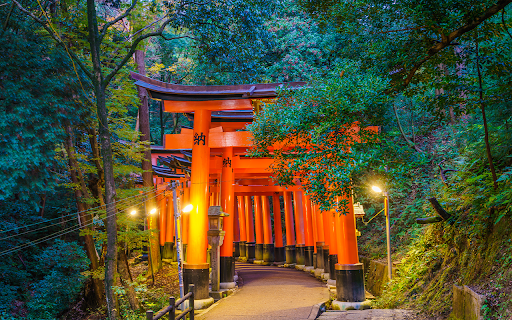 red torii gate fushimi inari shrine temple kyoto japan  from Chrome web store to be run with OffiDocs Chromium online