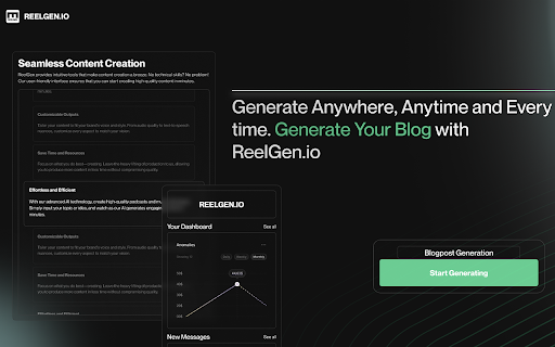 ReelGen Extension  from Chrome web store to be run with OffiDocs Chromium online