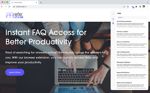 ReferBuddy  from Chrome web store to be run with OffiDocs Chromium online