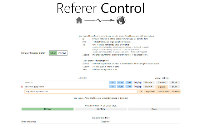 Referer Control  from Chrome web store to be run with OffiDocs Chromium online