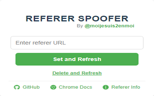 Referer Spoofer  from Chrome web store to be run with OffiDocs Chromium online