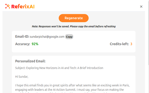 ReferixAI  from Chrome web store to be run with OffiDocs Chromium online