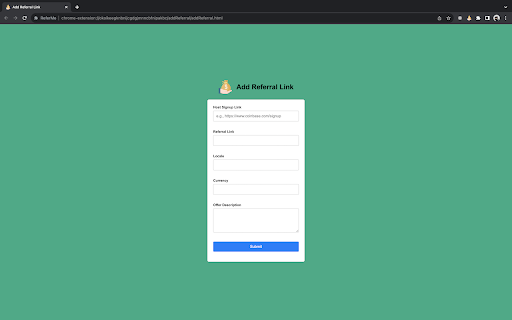 ReferMe  from Chrome web store to be run with OffiDocs Chromium online