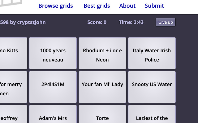 Refined PuzzGrid  from Chrome web store to be run with OffiDocs Chromium online