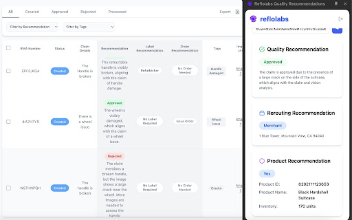 Reflolabs Quality Recommendations  from Chrome web store to be run with OffiDocs Chromium online
