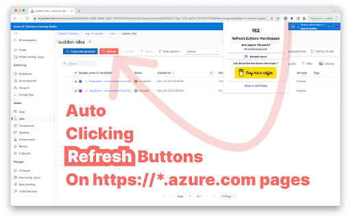 Refresh Button Worshiper  from Chrome web store to be run with OffiDocs Chromium online