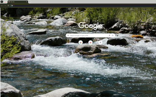 refreshing stream flowing down from an icy mountain peak  from Chrome web store to be run with OffiDocs Chromium online
