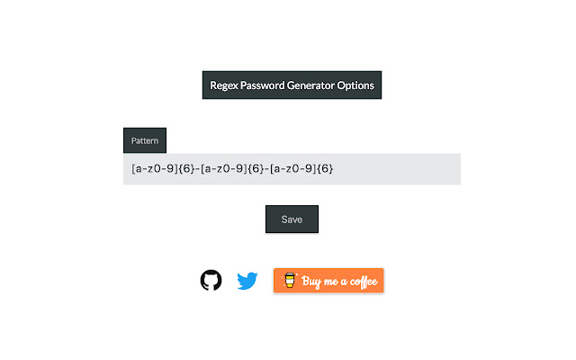 Regex Password Generator  from Chrome web store to be run with OffiDocs Chromium online