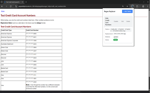 Regex Replacer  from Chrome web store to be run with OffiDocs Chromium online