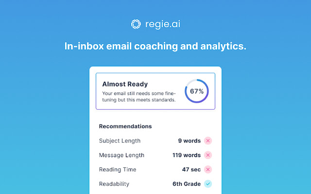 Regie.ai | AI Sales Email and Sequence Writer  from Chrome web store to be run with OffiDocs Chromium online