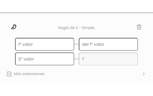Regla de 3 Simple  from Chrome web store to be run with OffiDocs Chromium online